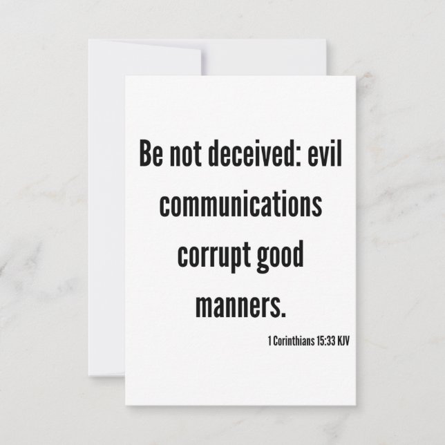 1 Korinther 15:33 KJV Bibel Verse Flachgrüße Karte (Vorderseite)