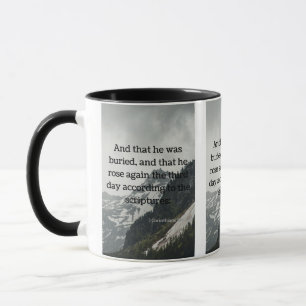 1 Korinther 15:4 Bibelschrift Bild Zwei-Ton Tasse