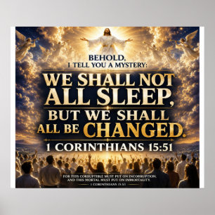 1. Korinther 15:51 Bibelvers christlicher Poster