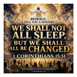 1. Korinther 15:51 Bibelvers christliches Poster