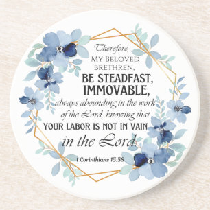 1 Korinther 15:58 Inspiration Verse Floral Getränkeuntersetzer