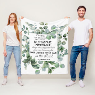 1 Korinther 15:58 Inspirational Verse Eukalyptus Fleecedecke