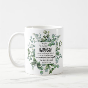 1 Korinther 15:58 Inspirational Verse Eukalyptus Kaffeetasse
