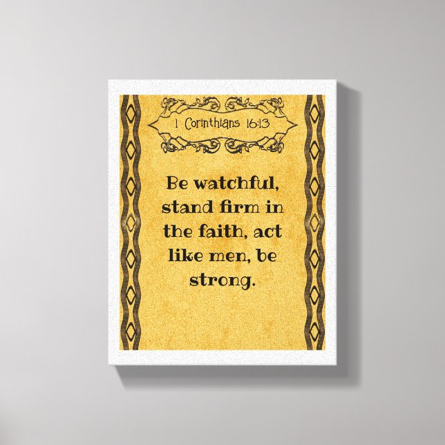 1 Korinther 16:13 | Motivierend Biokotierungen Leinwanddruck (Vorderseite)