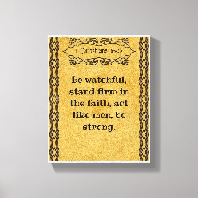 1 Korinther 16:13 | Motivierend Biokotierungen Leinwanddruck (Vorderseite)