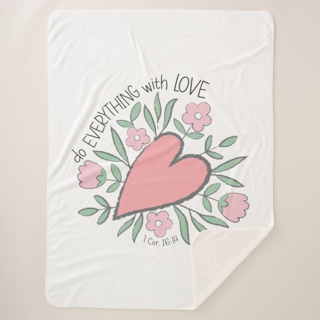 1 Korinther 16:14 - Alles mit Liebe machen Sherpadecke (Vorderseite)