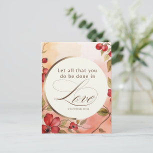 1. Korinther 16:14 Lasst alles, was ihr tut, in Li Postkarte