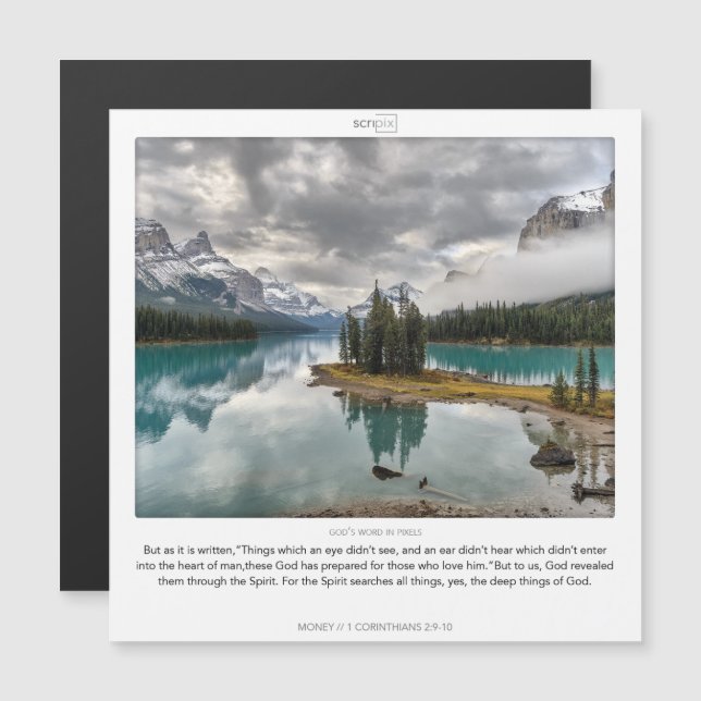 1 Korinther 2:9-10 Magnetkarte für GELD SCRIPIX Magneteinladung (Vorne/Hinten)