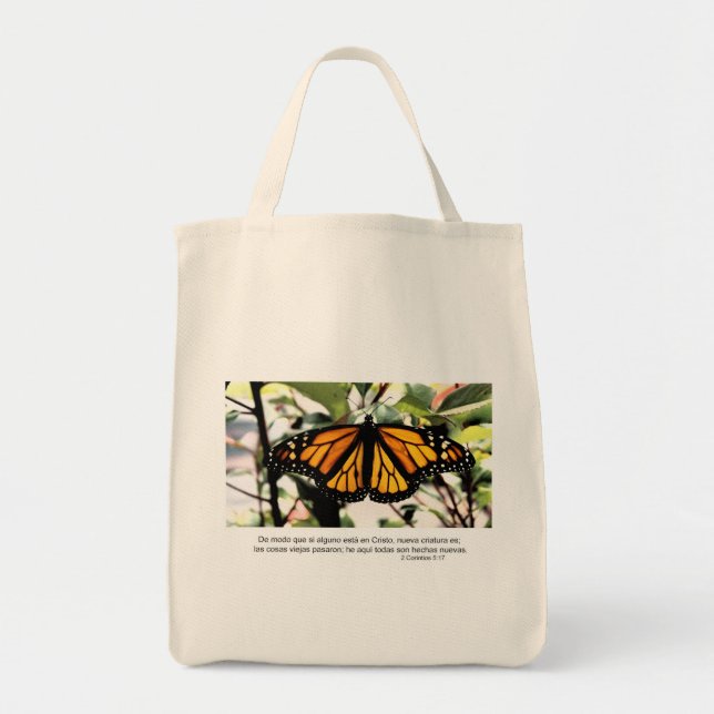 1 Korinther 5:17 Spanisch Wenn jemand in Christus  Tragetasche (Vorne)