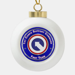 1. Korps Support Command Weihnachtsdekoration Keramik Kugel-Ornament