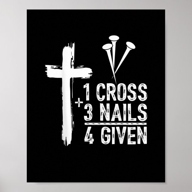 1 Kreuz 3 Nägel Jesus Christlich Ostern Gi Poster (Vorne)