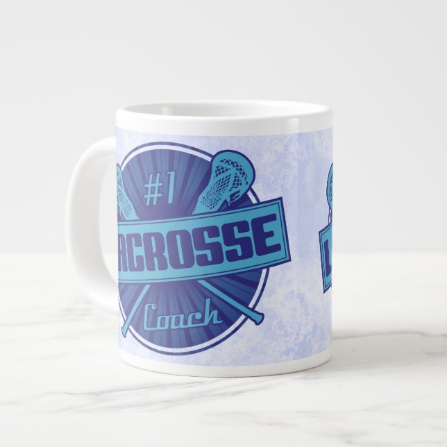 #1 Lacrosse Coach (blau) Jumbo-Tasse (Vorderseite Links)