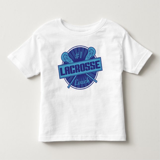 #1 Lacrosse Coach (blau) Kleinkind T-shirt (Vorderseite)