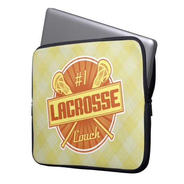1. Lacrosse Coach Notebook-Abdeckung Laptopschutzhülle (Vorderseite Links)