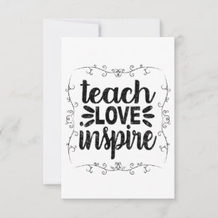 1- Lehre Liebe Inspiriert Shirt, Retro Vintag Lehr Dankeskarte