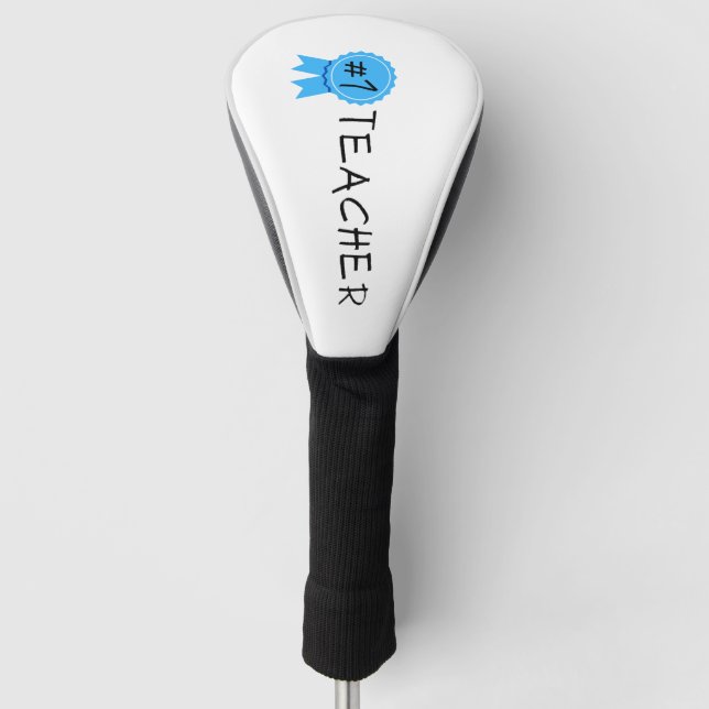 #1 Lehrer White Golf Headcover (Vorderseite)
