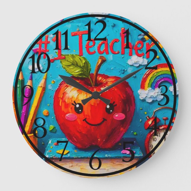 #1 Lehrerbewertung Große Wanduhr (Vorderseite)