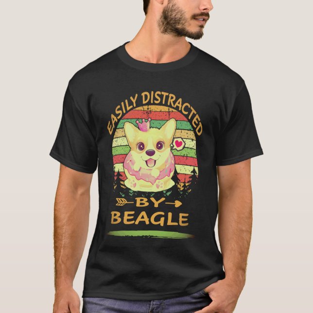 1 Leicht ablenkbar durch Beagle T-Shirt (Vorderseite)