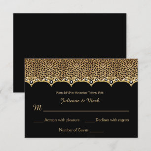 #1 Leopard Druck Gold Diamanten RSVP Einladung