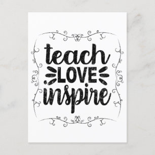 1- Liebe Lehren Inspirieren Shirt, Retro Vintage L Postkarte