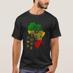 1 Liebe Lion Rasta Reggae Africa Map Lion of Juda T-Shirt