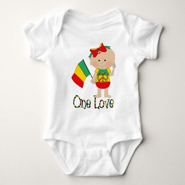 1 Liebe Rasta Baby 2 Baby Strampler (Vorderseite)