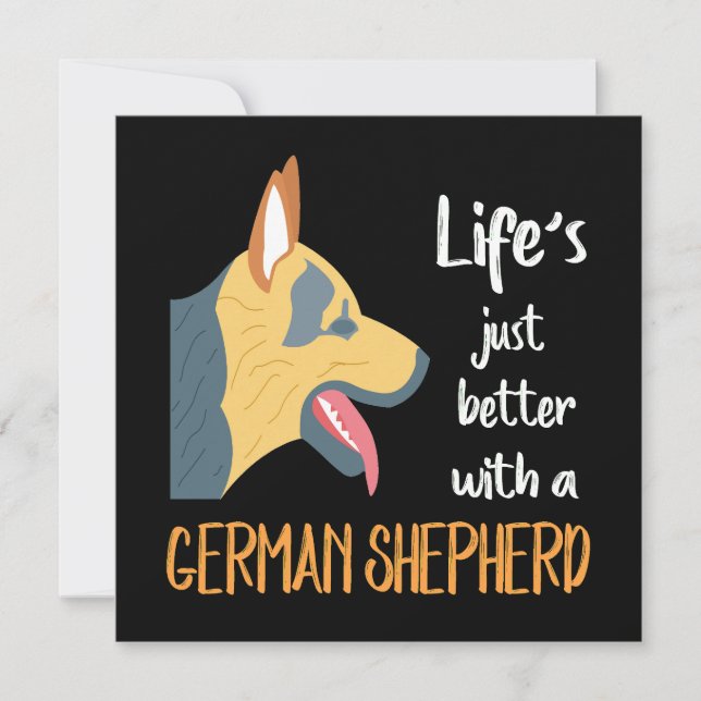 1 Life's Just Better With A German Shepherd Einladung (Vorderseite)