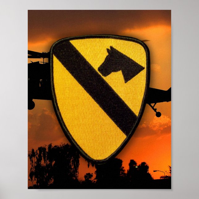 1. Luftkav-Fort-Hood-Patch der Cavalry Division Poster (Vorne)