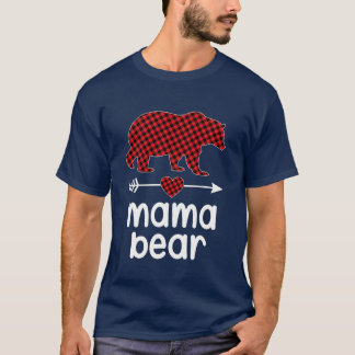 1 - Mama Bear Christmas Pajama Red Kariert Buffalo T-Shirt