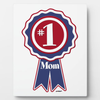#1 Mama Blue Ribbon Fotoplatte