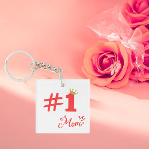 #1 Mama Liebe Personalisierter Acryl-Schlüsselanhä Schlüsselanhänger