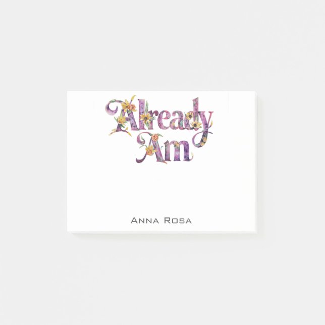 *~* 1 Manifest AP85 Floral Dankbarkeit BEREITS AM Post-it Klebezettel (Vorderseite)