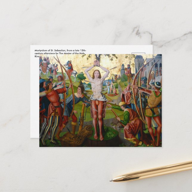 1. Märtyrertum St. Sebastian (M 013) Postkarte (Vorderseite/Rückseite Beispiel)