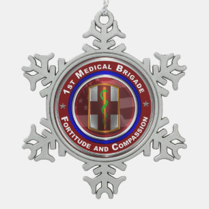 1. Medizinische Brigade Andenken Schneeflocken Zinn-Ornament