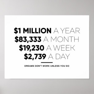 1 Million pro Jahr   Motivierend Angebot Poster