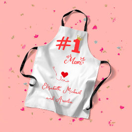 #1 Mom Love Personalized Apron Schürze