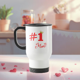 #1 Mom Love Personalized Travel Mug Reisebecher