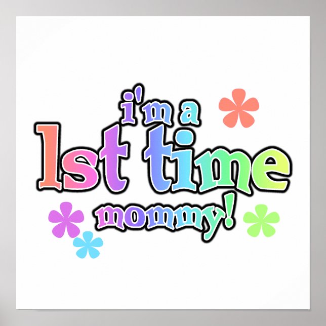 1. Mommy Rainbow Text Geschenke Poster (Vorne)