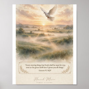 1. Mose 9,3 Lutherbibel - Weiße Taube bei Sonnenau Poster