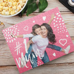 #1 Mum Full Photo Fun Gift for Mother's Day Jigs Puzzle<br><div class="desc">Capture a special family memory or occasion with our beautiful personalized family photo jigsaw puzzle. The design features a full photo of the layout. "#1 Mum" is displayed in a beautiful trendy brush script white overlay with fun hearts and dot patterns. Make a special family memory with this fun family...</div>