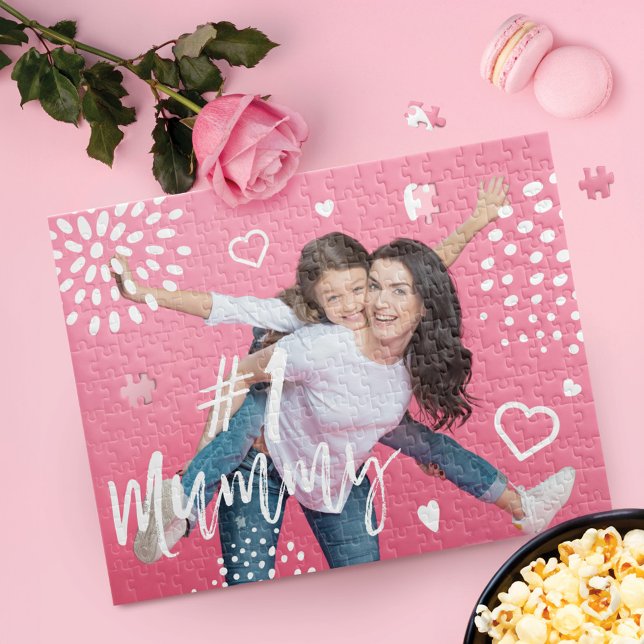 #1 Mummy Full Foto Fun Gift for Mother's Day Puzzle (#1 Mummy Full Photo Fun Gift for Mother's Day Jigsaw Puzzle)