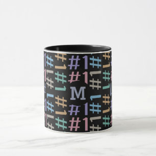 "# 1" Muster benutzerdefinierter Monogramm-Tasse Tasse