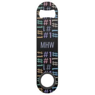 "# 1" Muster für benutzerdefinierte Monogramm-Flas Speedflaschenöffner