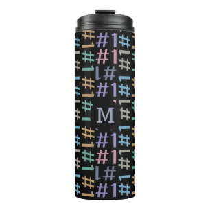 „# 1“ Muster individuell monogramm Tumbler Thermosbecher