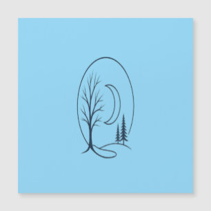 1. Mystischer Winterwald Kreis Linien Kunst T-Shir Magnetkarte