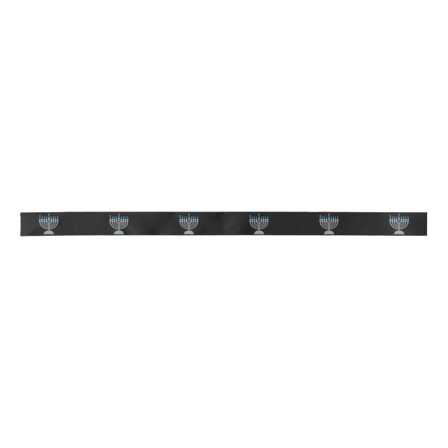 1. Nacht von Hanukkah Glitzer Satin Ribbon Satinband (Vorderseite)