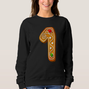 1 Niedliche Hauptstadt Weihnachts-Cookie Alphabet- Sweatshirt