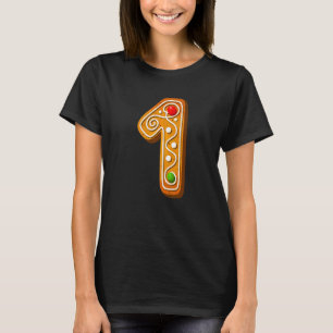 1 Niedliche Hauptstadt Weihnachts-Cookie Alphabet- T-Shirt