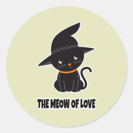1.niedliche Schwarze Katzenmiau aus Liebe Runder Aufkleber