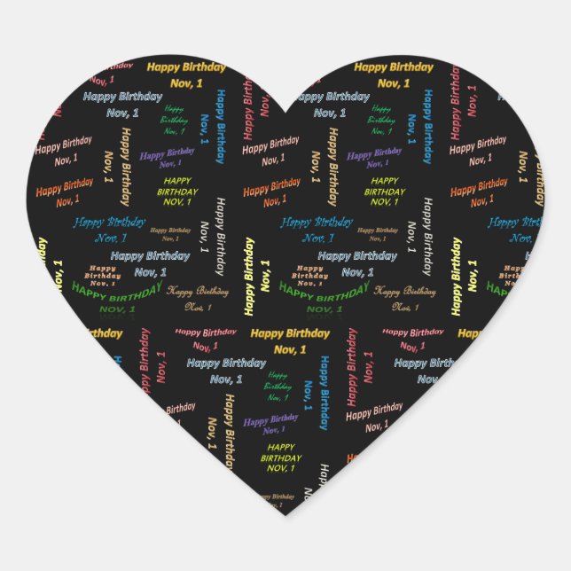 1. November Herz-Aufkleber (Vorderseite)